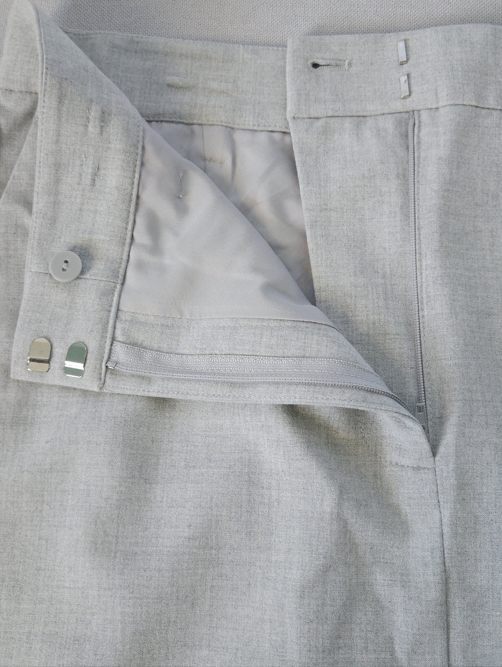 LOFT Versa 8 Gray Maxi Skirt Office Siren Quiet Luxury Tailored Suiting Pocket - Picture 5 of 9